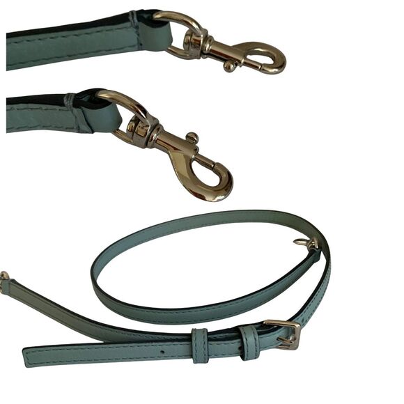 Kate Spade Medium Satchel Crossbody Bag Muted Teal Leather Preowned - Picture 9 of 11